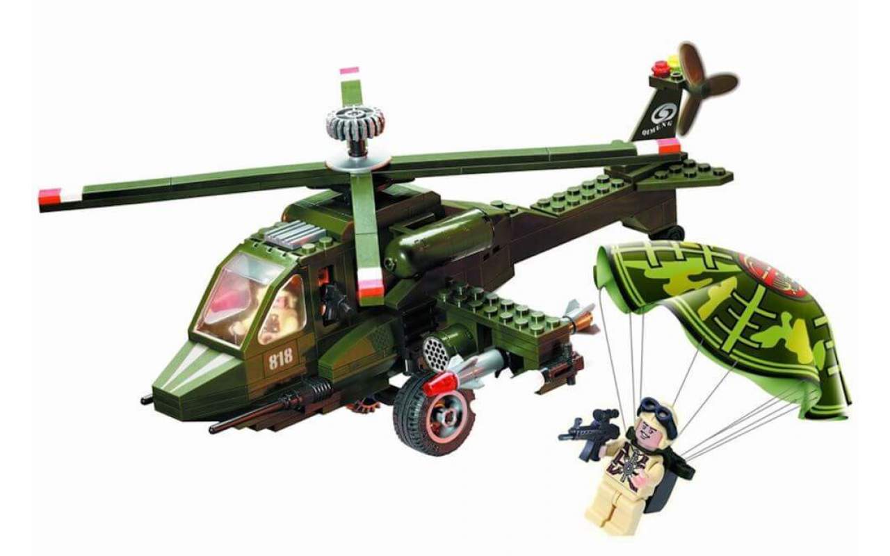 Конструктор аналог ЛЕГО (LEGO) Военный вертолёт BRICK 818