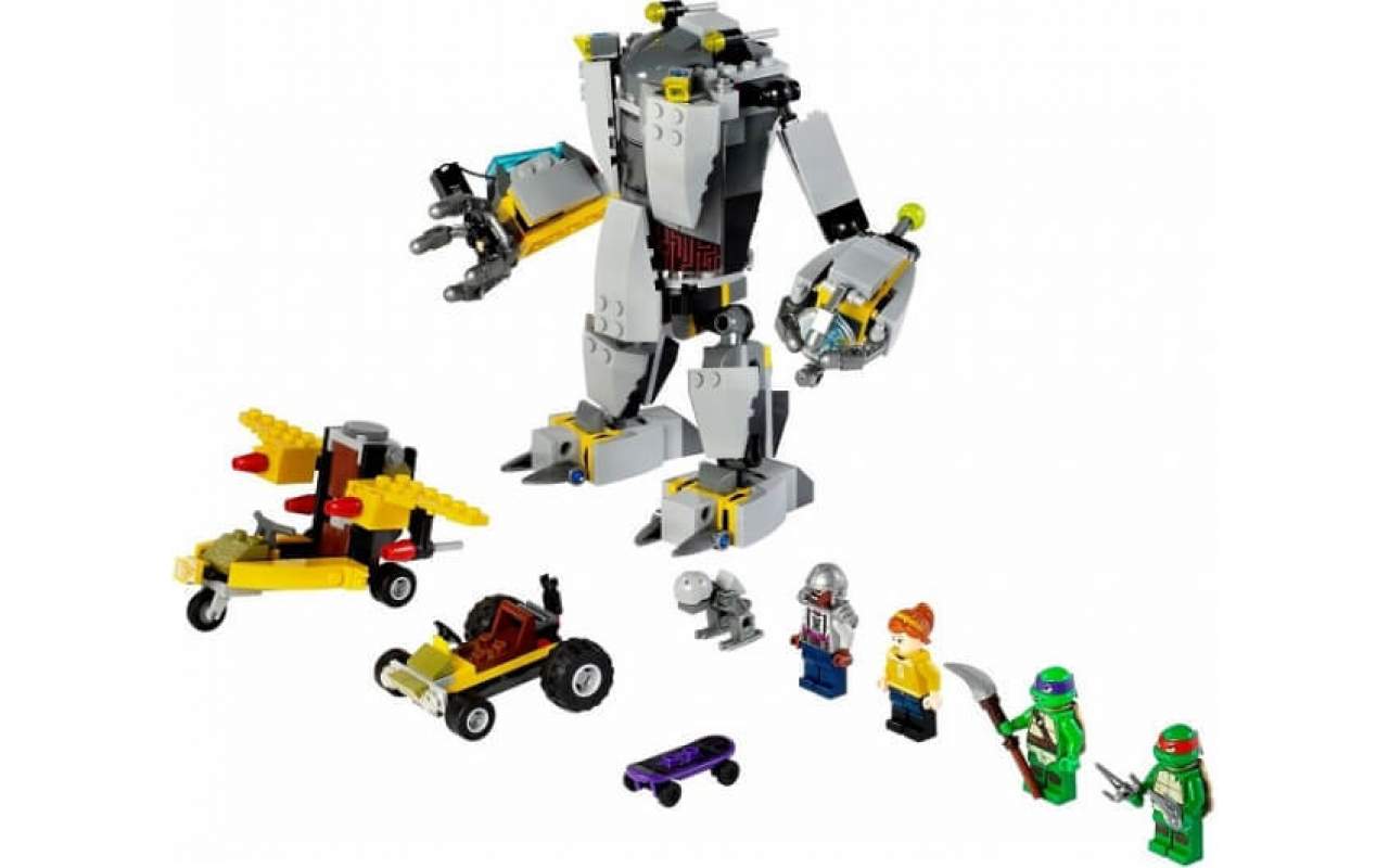 Конструктор аналог ЛЕГО (LEGO) Черепашки-ниндзя Нападение робота Бакстера NINJA TURTLE BELA 10209
